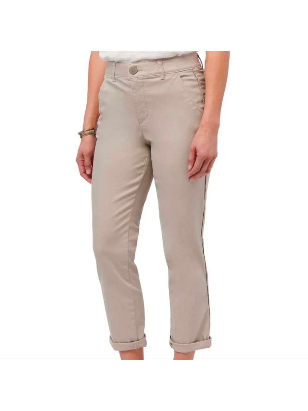 Democracy ab solution high rise trouser flax taupe Size 14